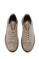 Men's Beige Lace-Up Suede Leather Sneakers | Derimod