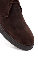 Men's Brown Lace-Up Suede Leather Boat | Derimod
