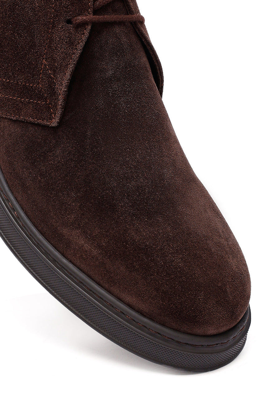 Men's Brown Lace-Up Suede Leather Boat