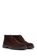 Men's Brown Lace-Up Suede Leather Boat | Derimod
