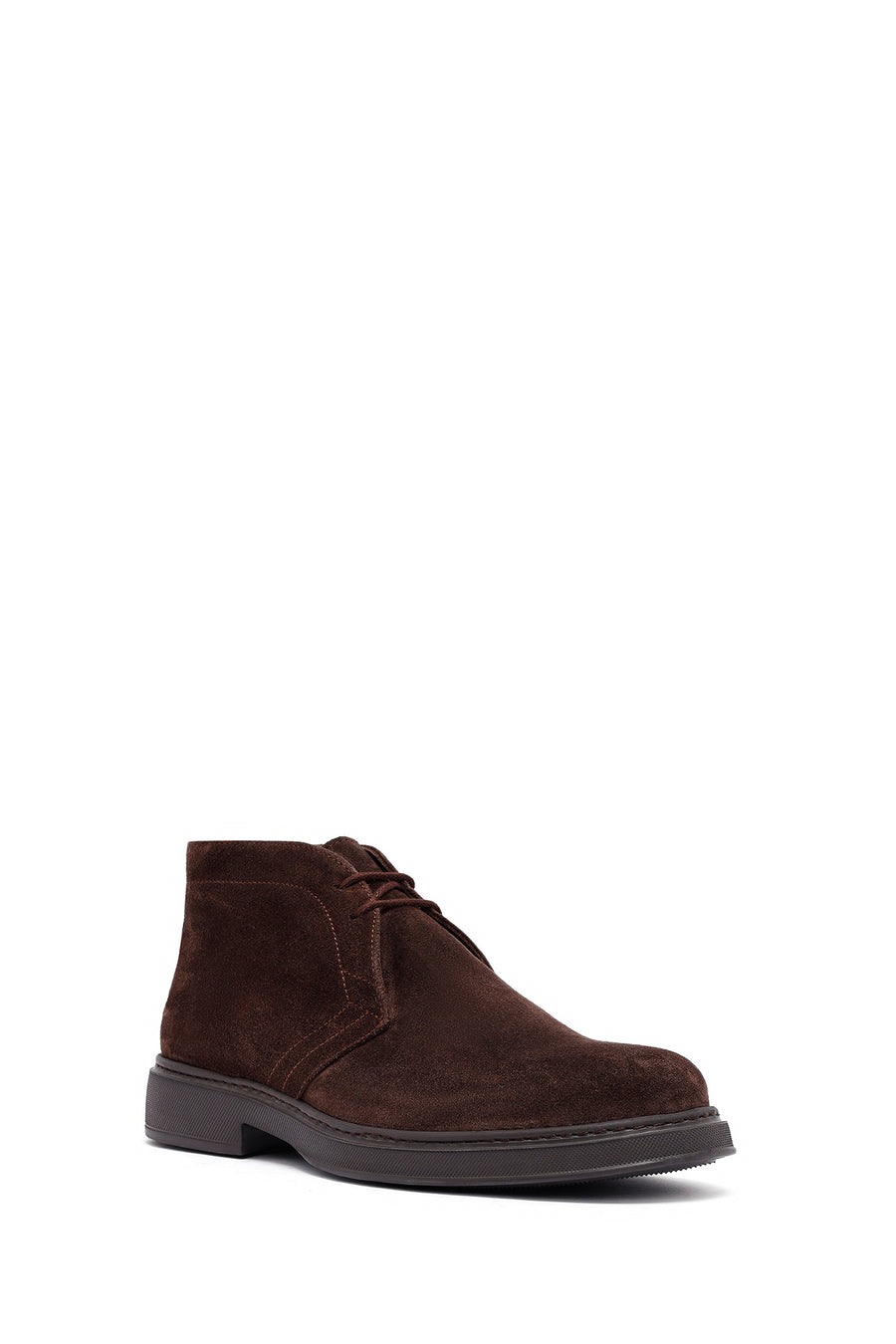 Men's Brown Lace-Up Suede Leather Boat