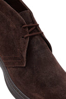 Men's Brown Lace-Up Suede Leather Boat | Derimod