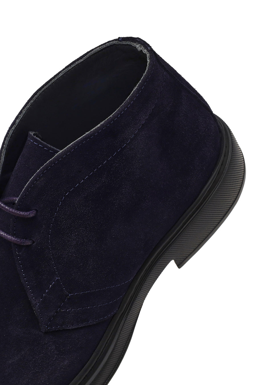 Men's Navy Blue Lace-Up Suede Leather Boot