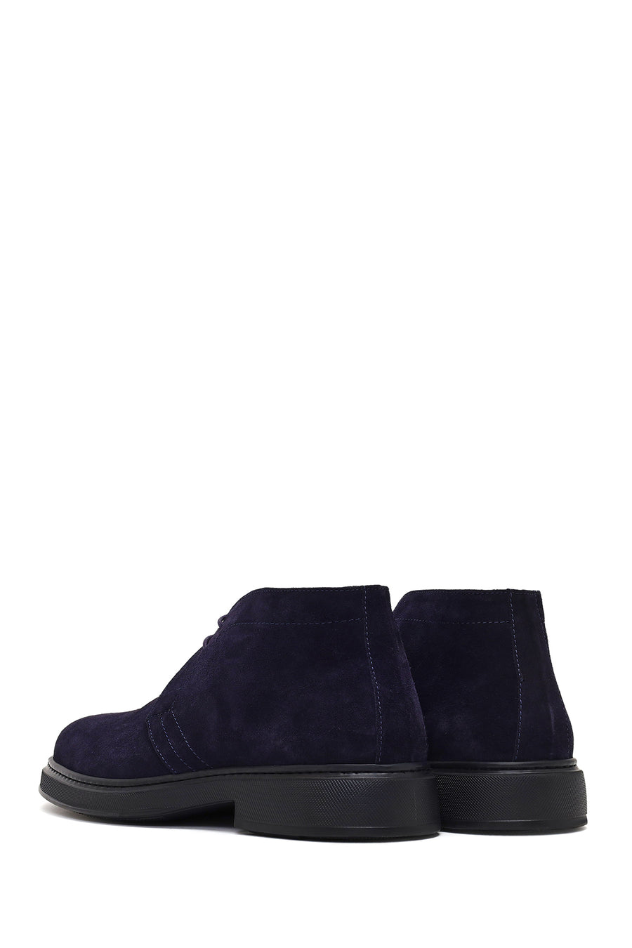 Men's Navy Blue Lace-Up Suede Leather Boot