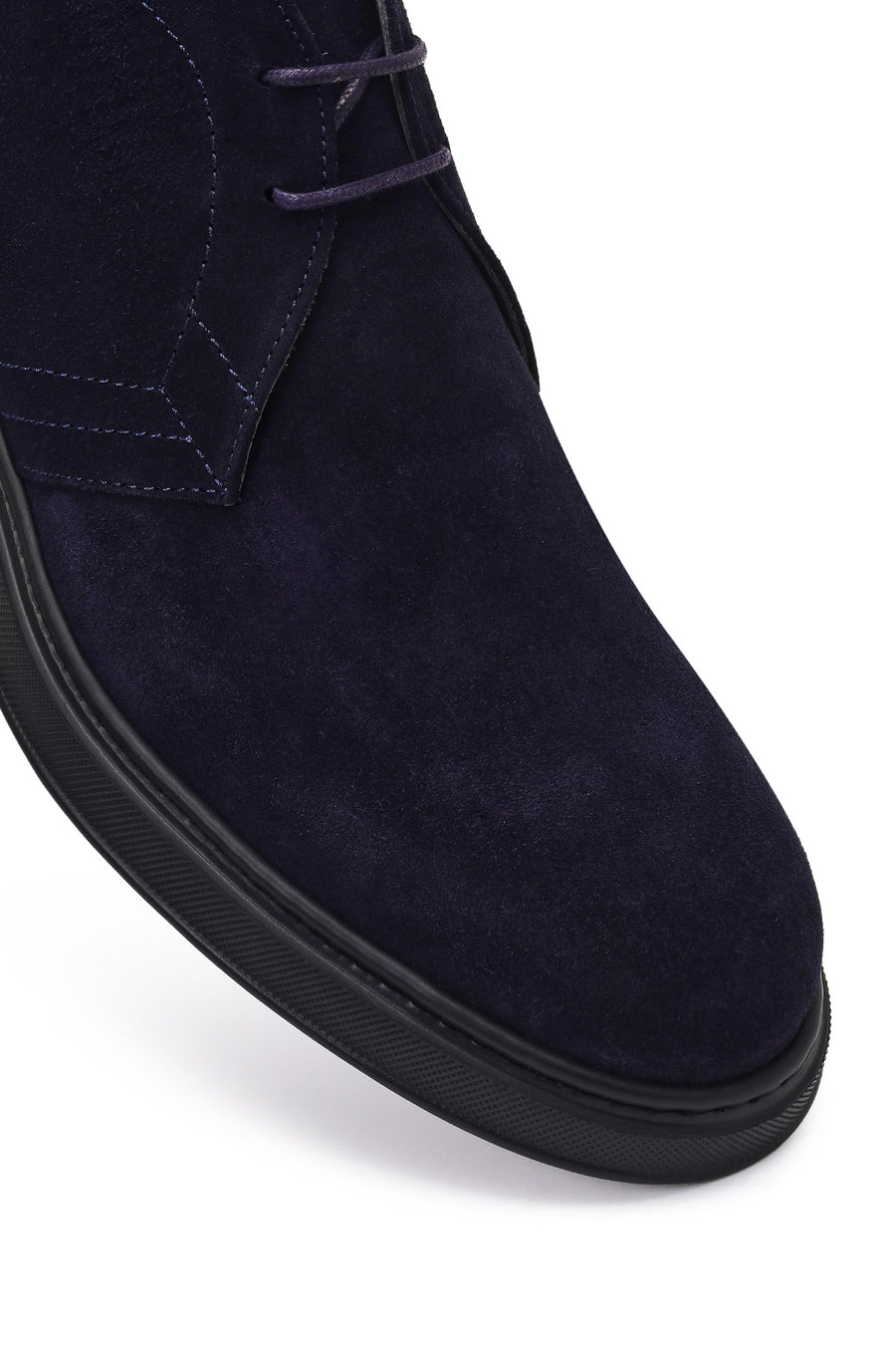 Men's Navy Blue Lace-Up Suede Leather Boot