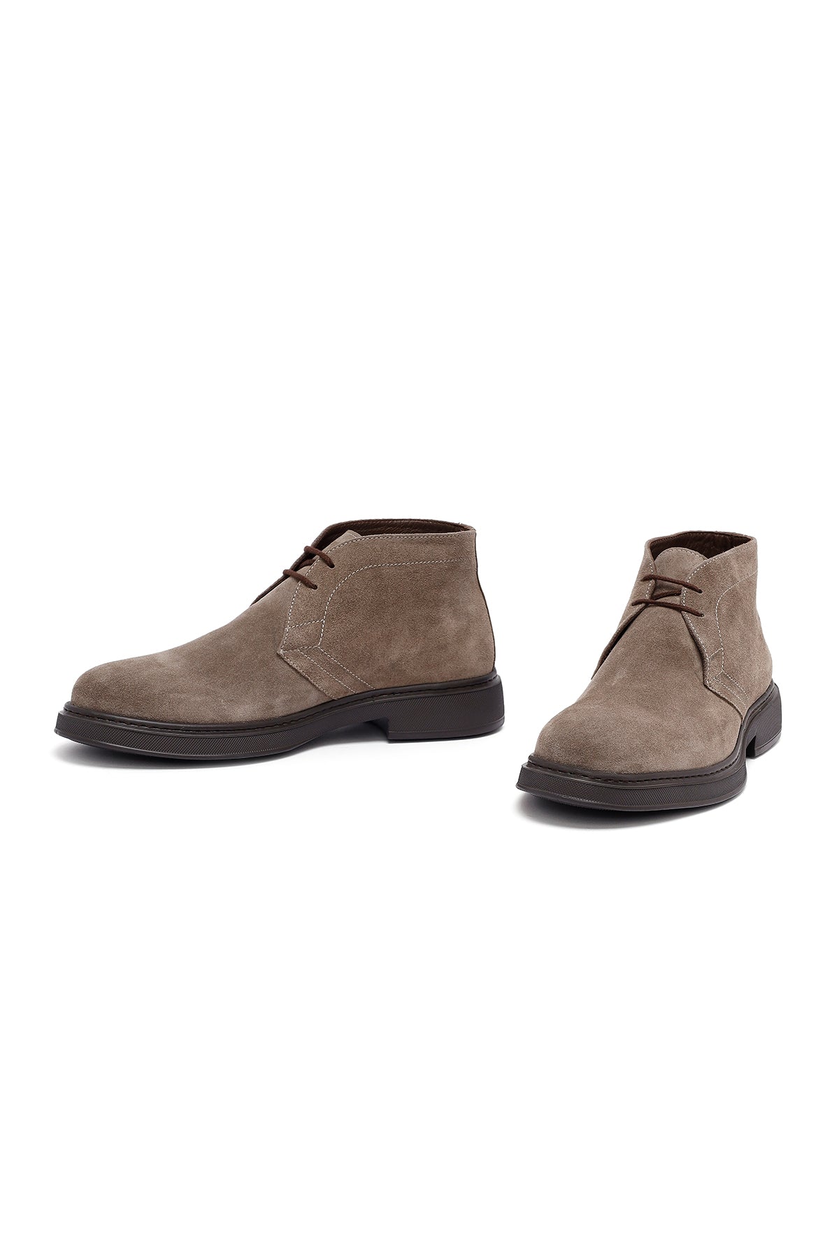 Erkek Vizon Bağcıklı Süet Deri Bot