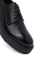Men's Black Lace-Up Thick-Soled Leather Casual Shoes | Derimod