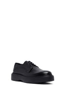 Men's Black Lace-Up Thick-Soled Leather Casual Shoes | Derimod