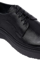 Men's Black Lace-Up Thick-Soled Leather Casual Shoes | Derimod