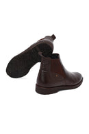 Male Brown Leather Casual Chelsea Boots | Derimod