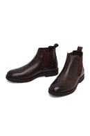 Male Brown Leather Casual Chelsea Boots | Derimod