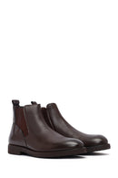 Male Brown Leather Casual Chelsea Boots | Derimod