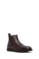 Male Brown Leather Casual Chelsea Boots | Derimod