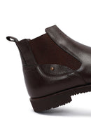 Male Brown Leather Casual Chelsea Boots | Derimod