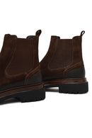 Erkek Kahverengi Kalın Tabanlı Süet Deri Chelsea Bot | Derimod