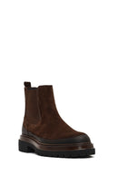 Erkek Kahverengi Kalın Tabanlı Süet Deri Chelsea Bot | Derimod