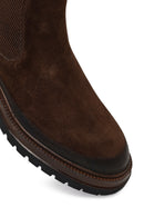 Erkek Kahverengi Kalın Tabanlı Süet Deri Chelsea Bot | Derimod