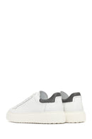 Erkek Beyaz Bağcıklı Kalın Tabanlı Deri Sneaker | Derimod