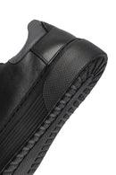 Erkek Siyah Bağcıklı Kalın Tabanlı Deri Sneaker | Derimod