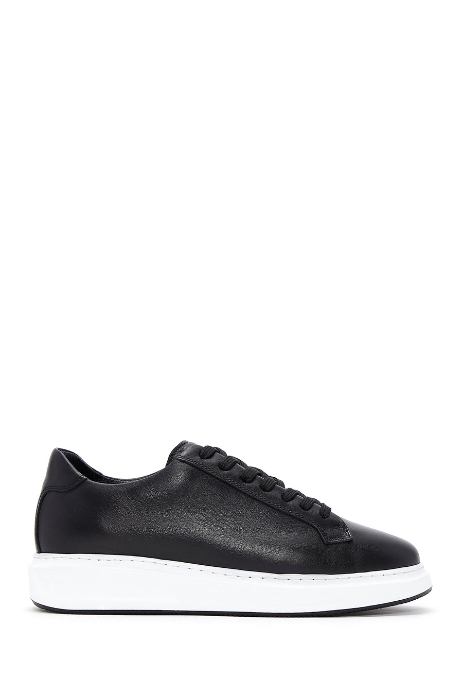 Erkek Siyah Bağcıklı Deri Sneaker 25WFD640718 | Derimod