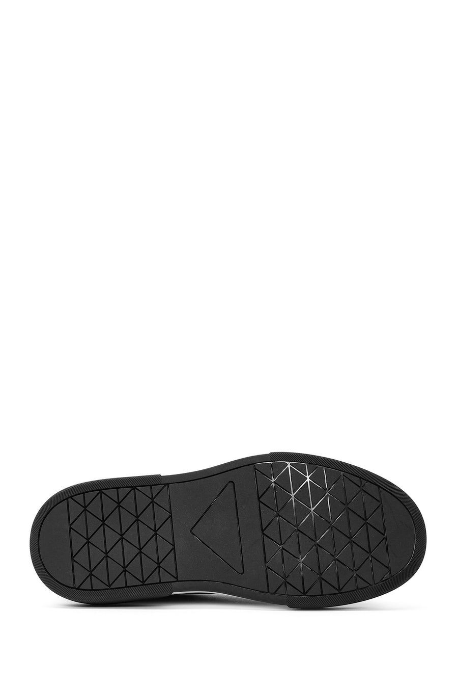 Men's Black Lace-Up Thick Sole Leather Sneakers