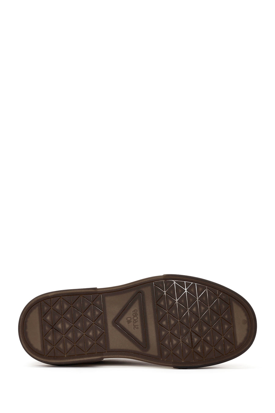 Men's Brown Lace-Up Thick-Soled Leather Sneakers