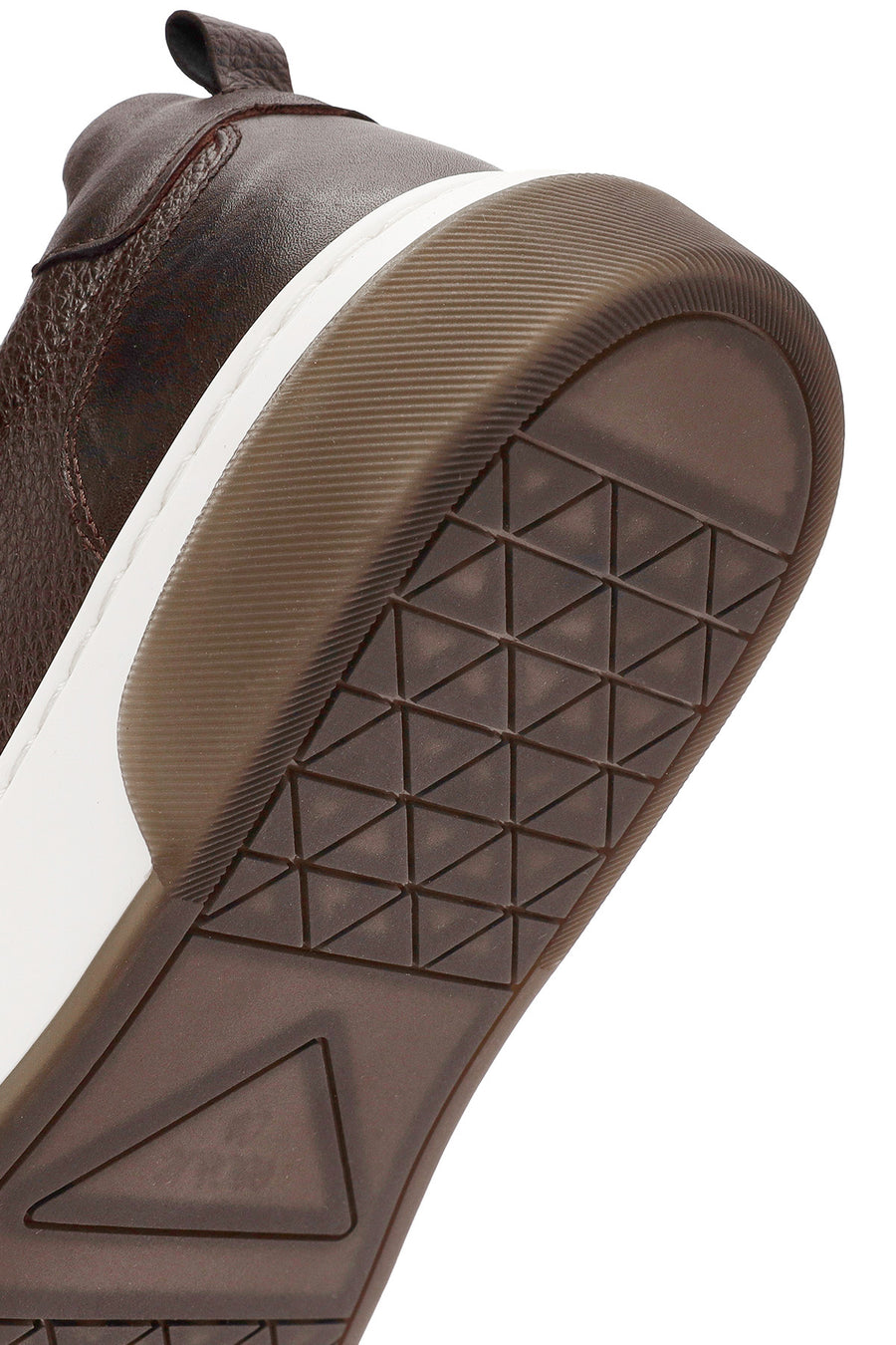 Men's Brown Lace-Up Thick-Soled Leather Sneakers