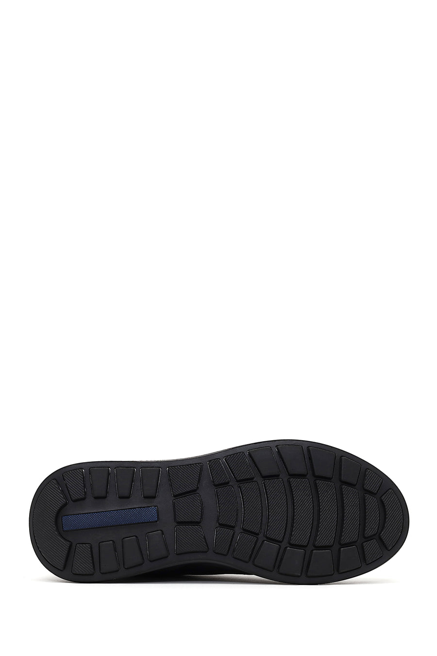Erkek Siyah Bağcıklı Kalın Tabanlı Deri Casual Sneaker