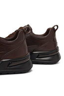 Erkek Kahverengi Bağcıklı Kalın Tabanlı Deri Casual Sneaker | Derimod