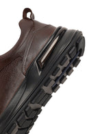 Erkek Kahverengi Bağcıklı Kalın Tabanlı Deri Casual Sneaker | Derimod