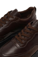 Erkek Kahverengi Bağcıklı Kalın Tabanlı Deri Sneaker | Derimod