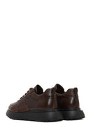 Erkek Kahverengi Bağcıklı Kalın Tabanlı Deri Sneaker | Derimod