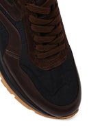 Erkek Siyah Bağcıklı Deri Sneaker | Derimod