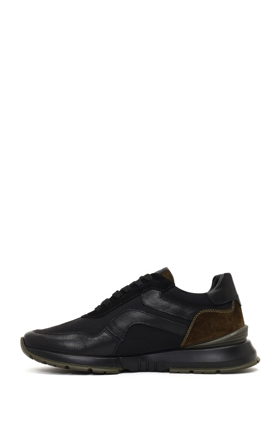 Men's Green Lace-Up Leather Sneaker