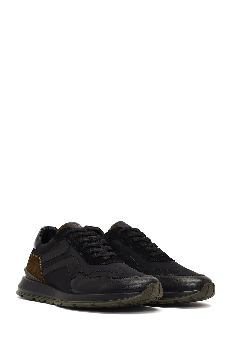 Men's Green Lace-Up Leather Sneaker