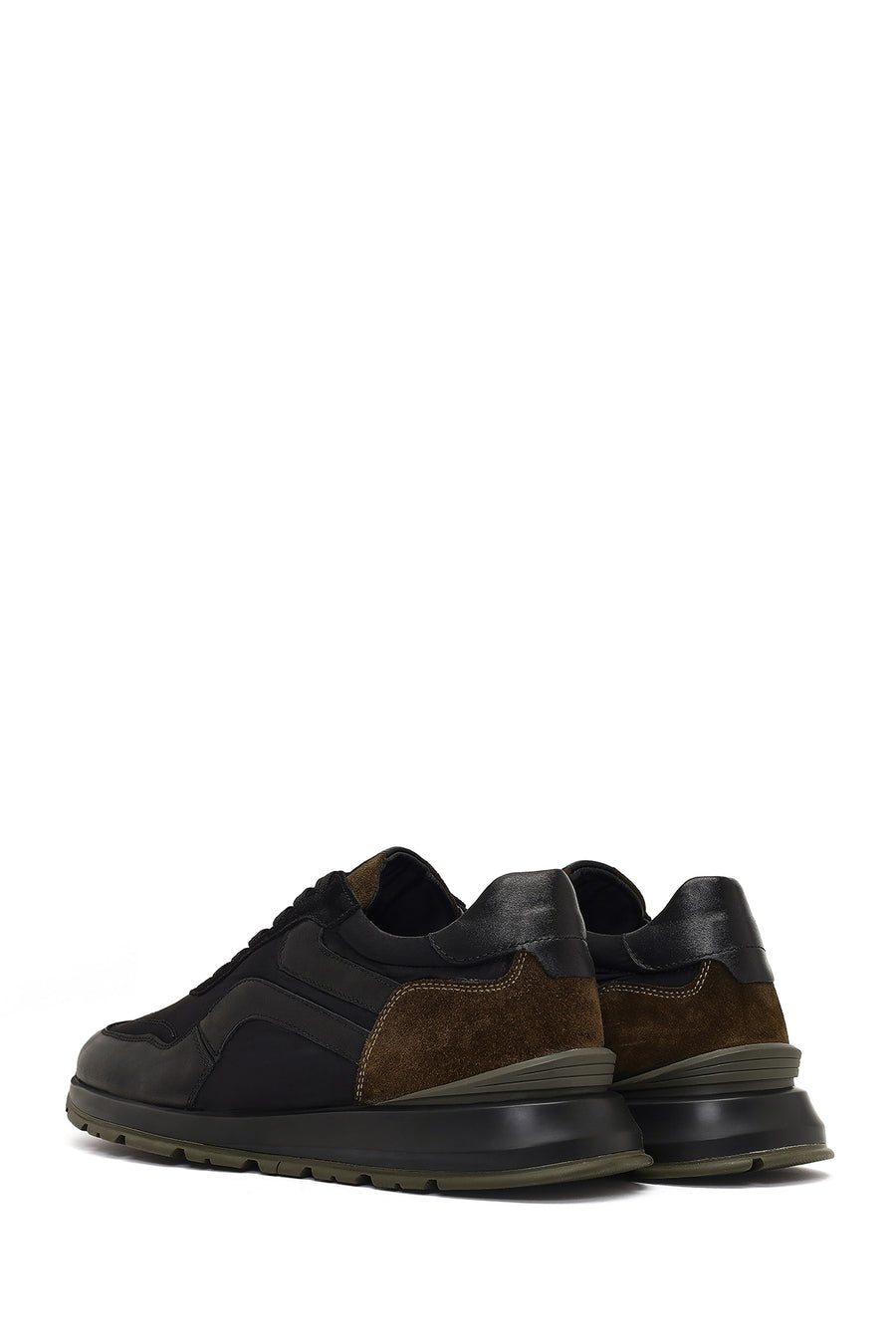 Men's Green Lace-Up Leather Sneaker