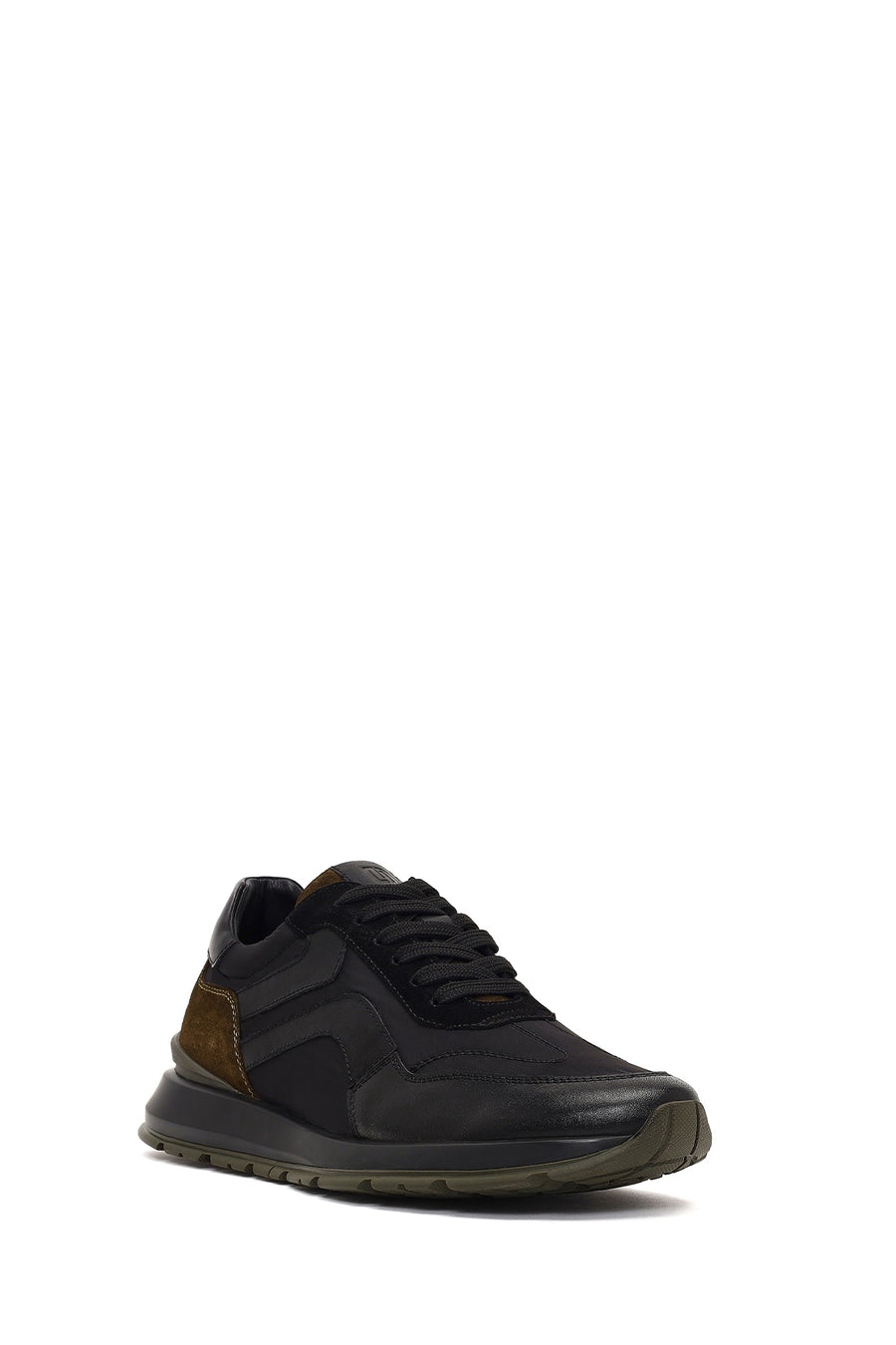 Men's Green Lace-Up Leather Sneaker