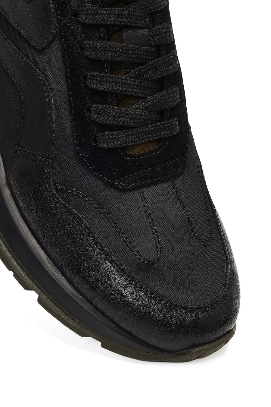 Men's Green Lace-Up Leather Sneaker