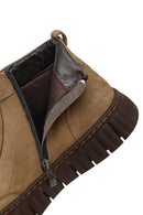 Erkek Bej Fermuarlı Bağcıklı Nubuk Deri Bilekli Bot | Derimod