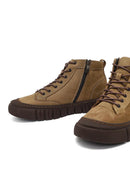 Erkek Bej Fermuarlı Bağcıklı Nubuk Deri Bilekli Bot | Derimod