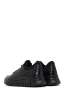 Erkek Siyah Bağcıklı Kalın Tabanlı Deri Casual Sneaker | Derimod