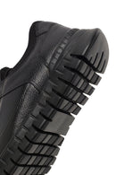 Erkek Siyah Bağcıklı Kalın Tabanlı Deri Casual Sneaker | Derimod