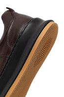 Men's Brown Lace-Up Thick-Soled Leather Sneaker | Derimod