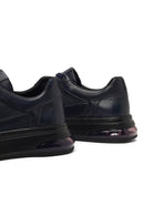 Men's Navy Blue Lace-Up Thick Sole Leather Sneaker | Derimod