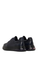 Men's Navy Blue Lace-Up Thick Sole Leather Sneaker | Derimod