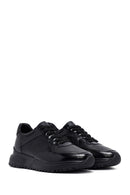 Men's Black Lace-Up Leather Casual Sneakers | Derimod
