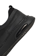 Men's Black Lace-Up Thick-Soled Leather Sneaker | Derimod