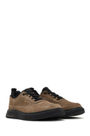Men's Taupe Lace-up Nubuck Leather Casual Shoes | Derimod