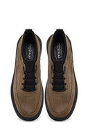 Men's Taupe Lace-up Nubuck Leather Casual Shoes | Derimod