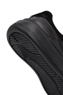 Men's Black Lace-Up Thick-Soled Leather Sneaker | Derimod